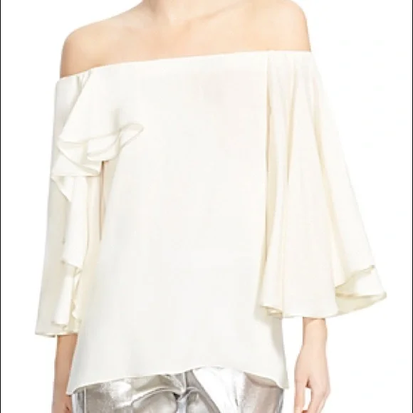 Top à Volants H By Halston Taille M - Blanc, Occasion En Très Bon état